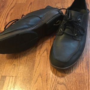 Men’s OluKai Ni’O Lace Black Leather lace up shoes